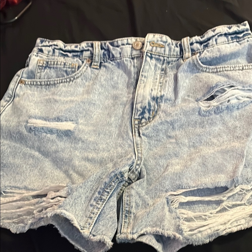 Zumiez Light Blue Distressed Jean Shorts